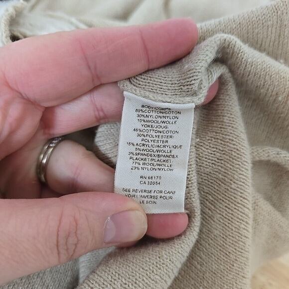 Free People‎ Peasant Cardigan Sweater Size Small Beige Brown Button Up Bohemian - Picture 4 of 11